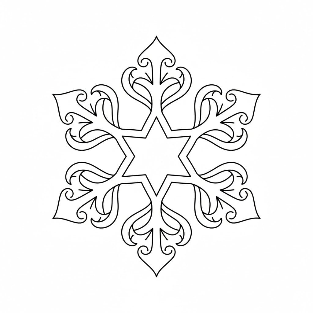 Et Vakkert Snøfnugg fargelegging