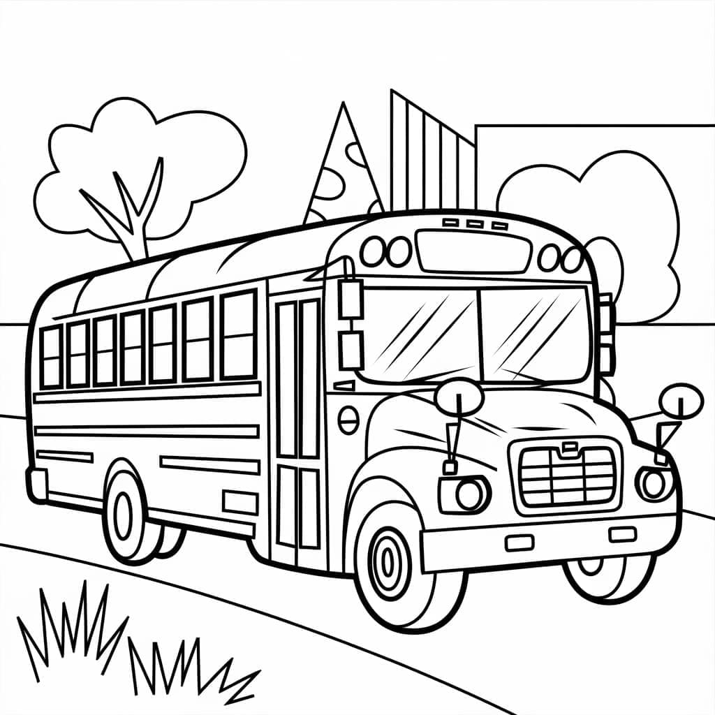 Skolebuss fargelegging