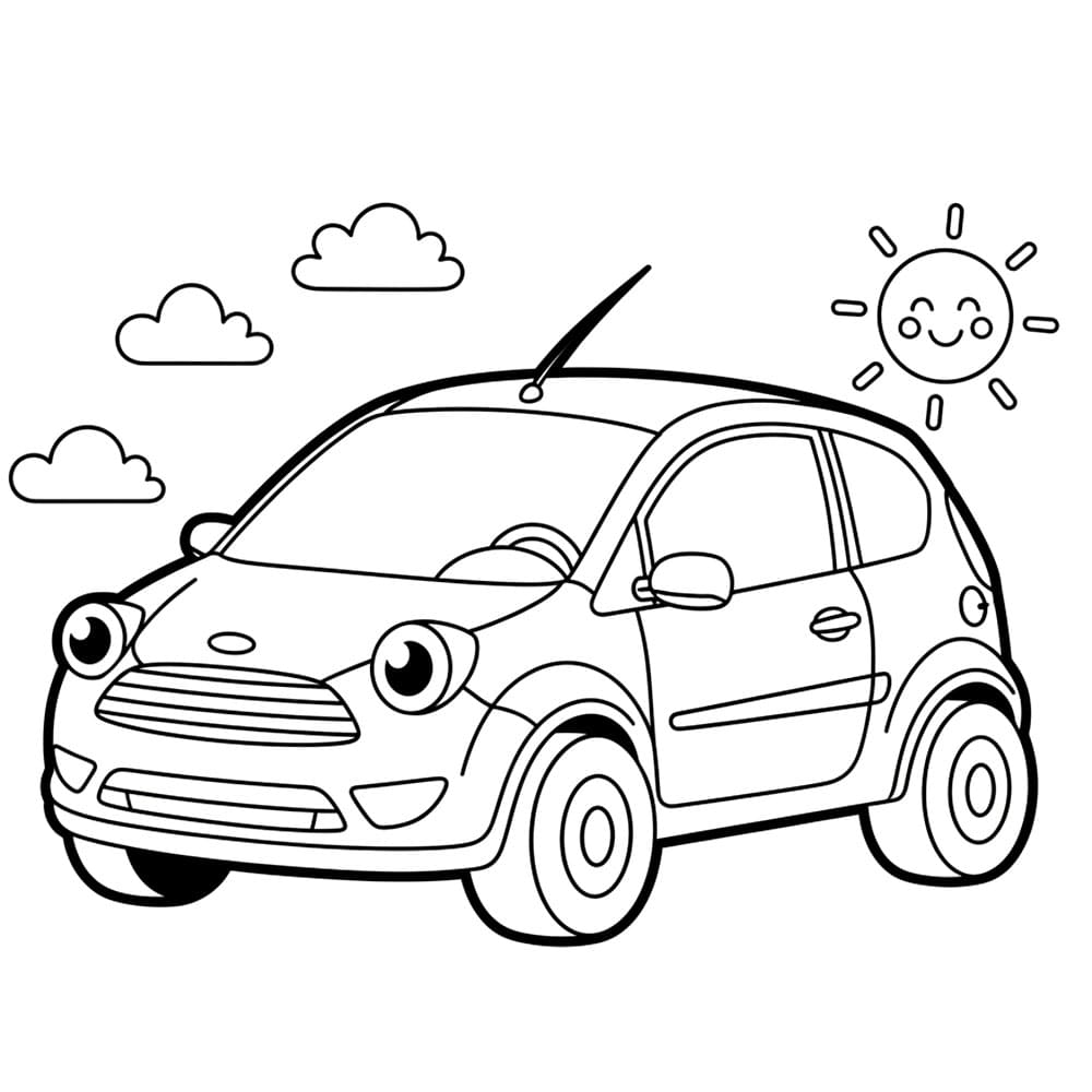 Ford Fiesta tegneserie fargelegging