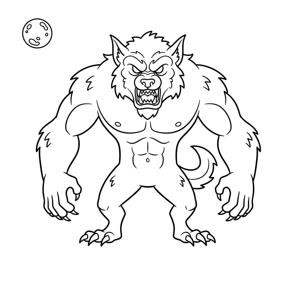 Frontvendt Varulv fargelegging