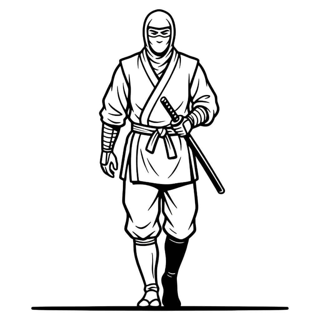 Gående ninja fargelegging