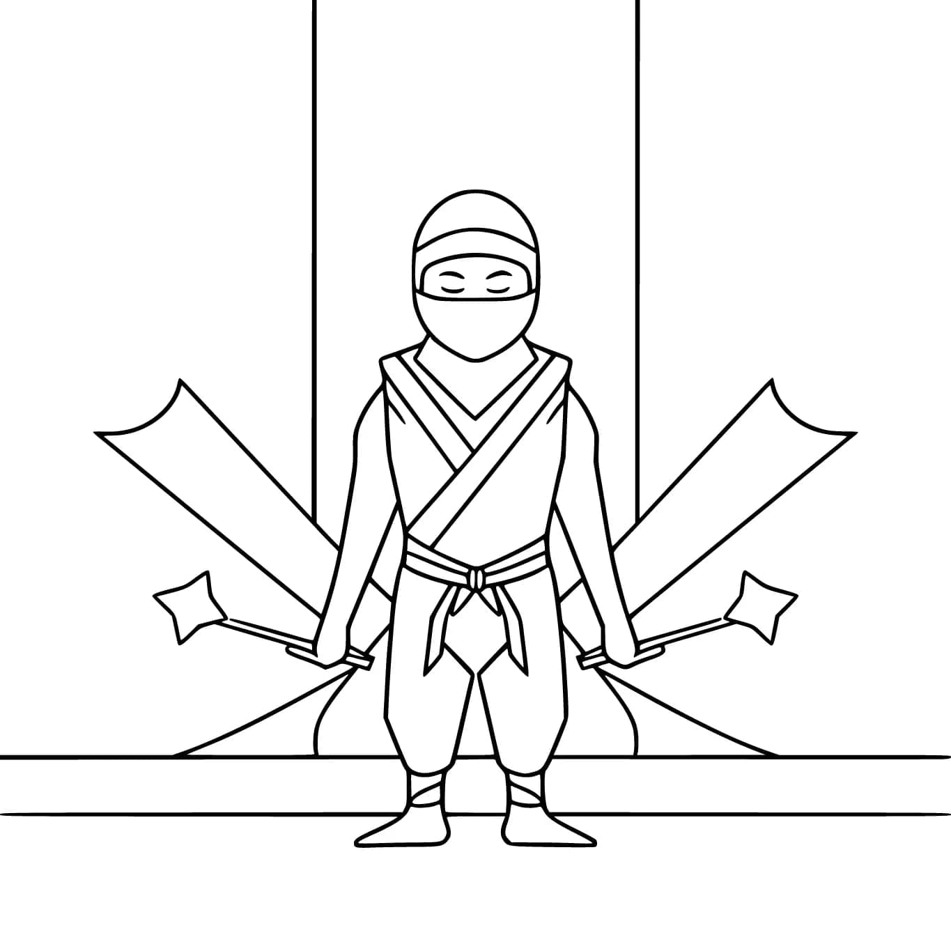 Gratis utskrivbar ninja fargelegging