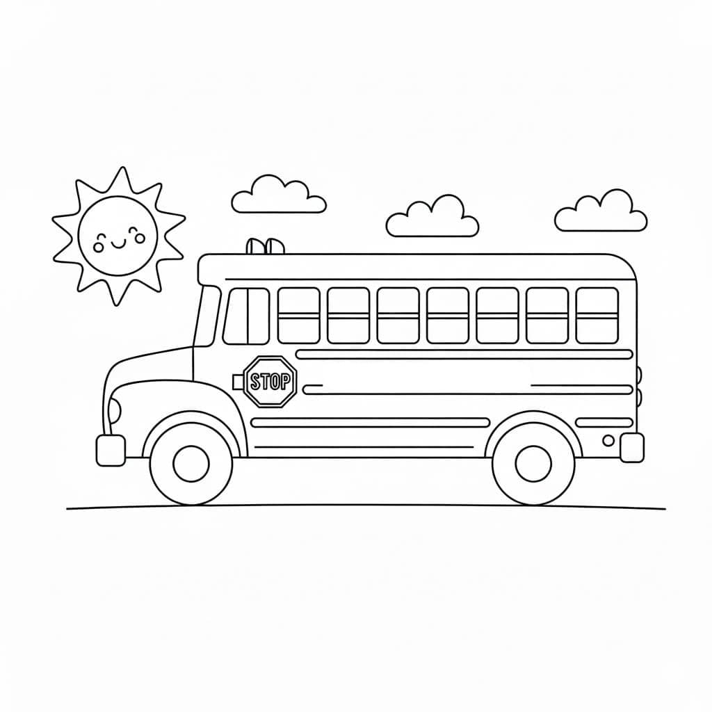 Grunnleggende skolebuss fargelegging