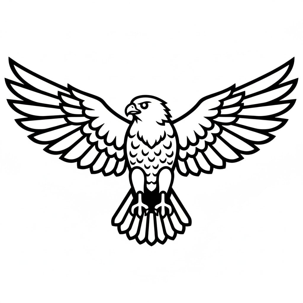 Hauk med åpne vinger fargelegging
