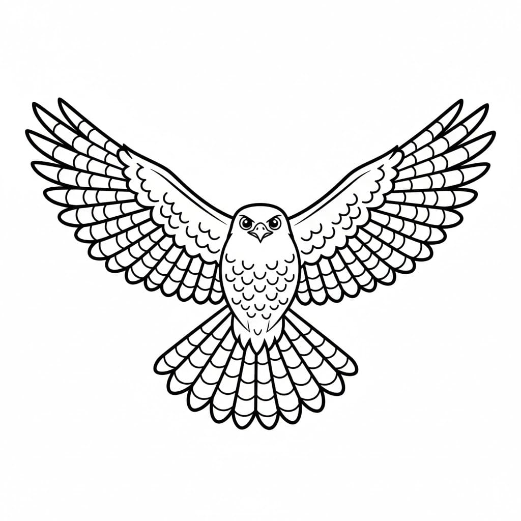 Hauk med spredt hale fargelegging