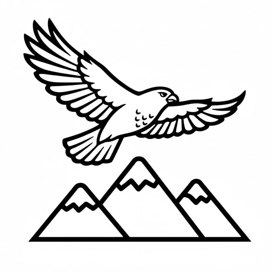 Hauk og fjell fargelegging