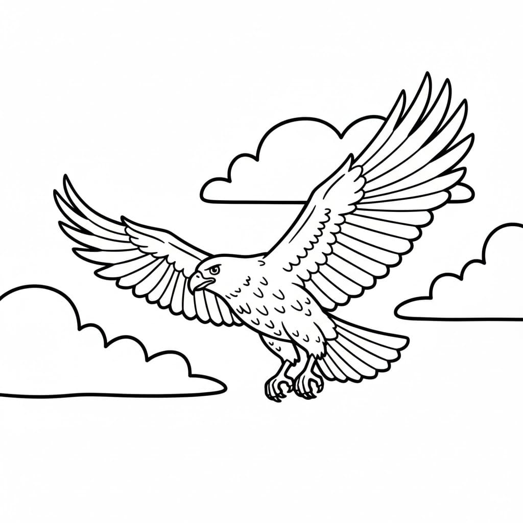 Hauk og skyer fargelegging