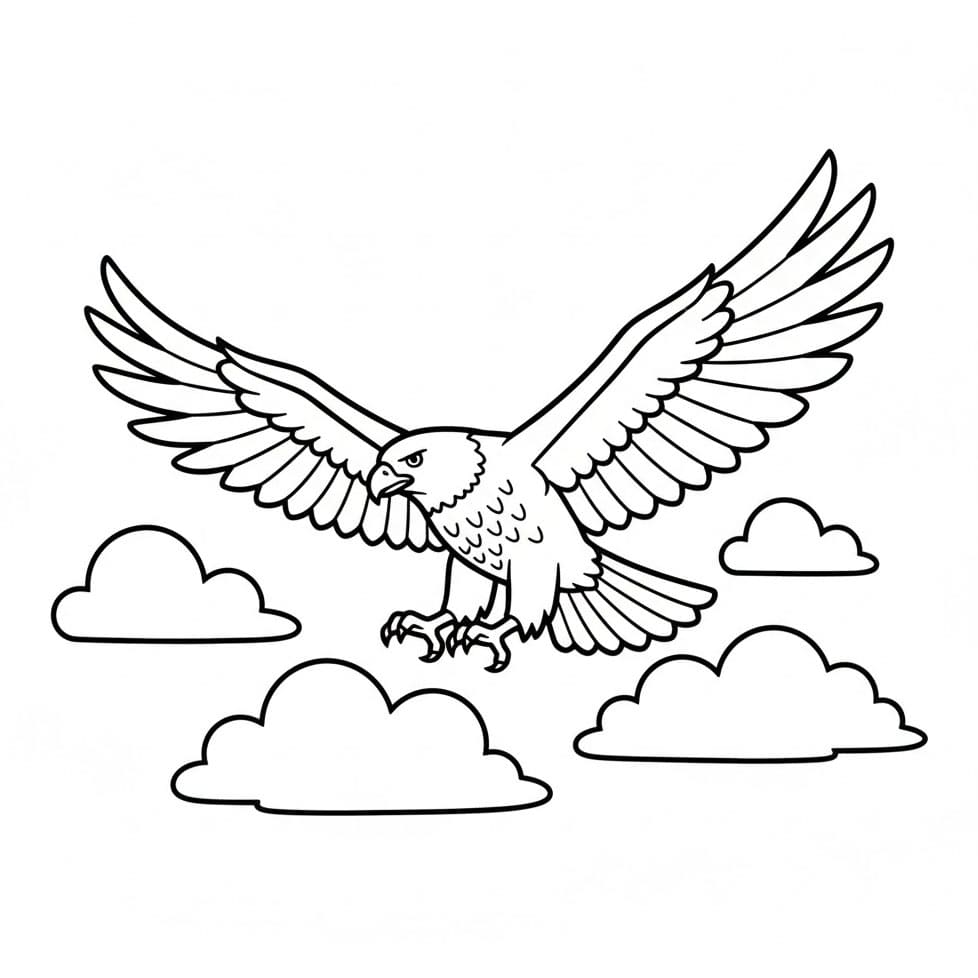 Hauk over skyene fargelegging