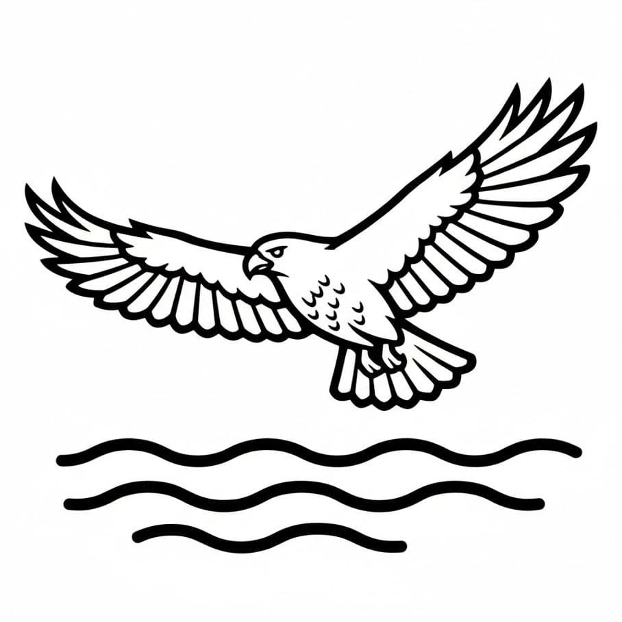 Hauk over vannet fargelegging