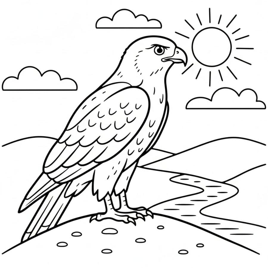 Hauk på en høyde fargelegging