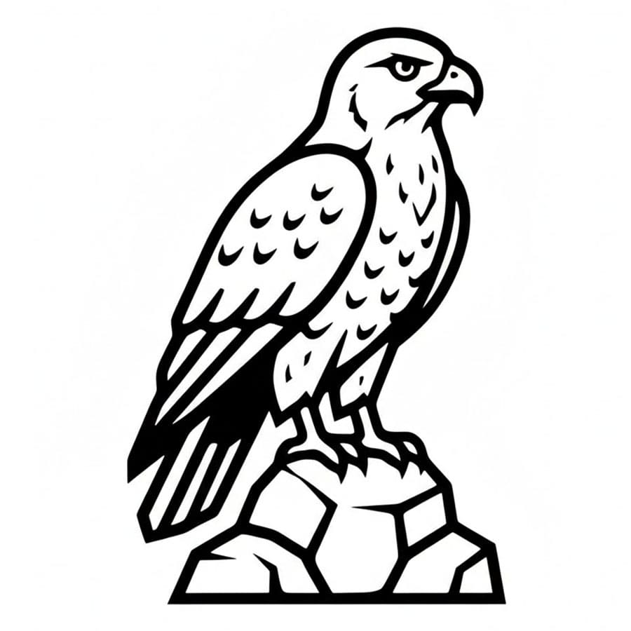 Hauk på en stein fargelegging