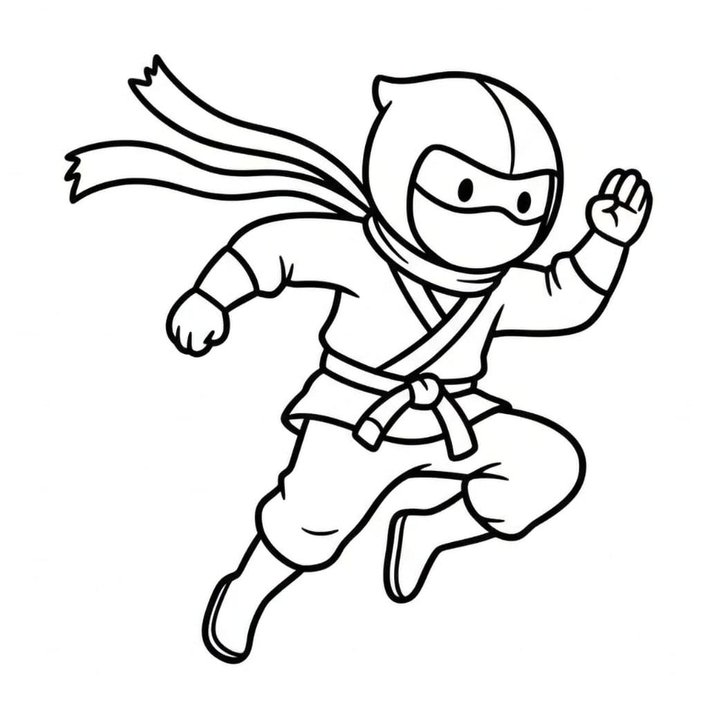 Hoppende ninja fargelegging