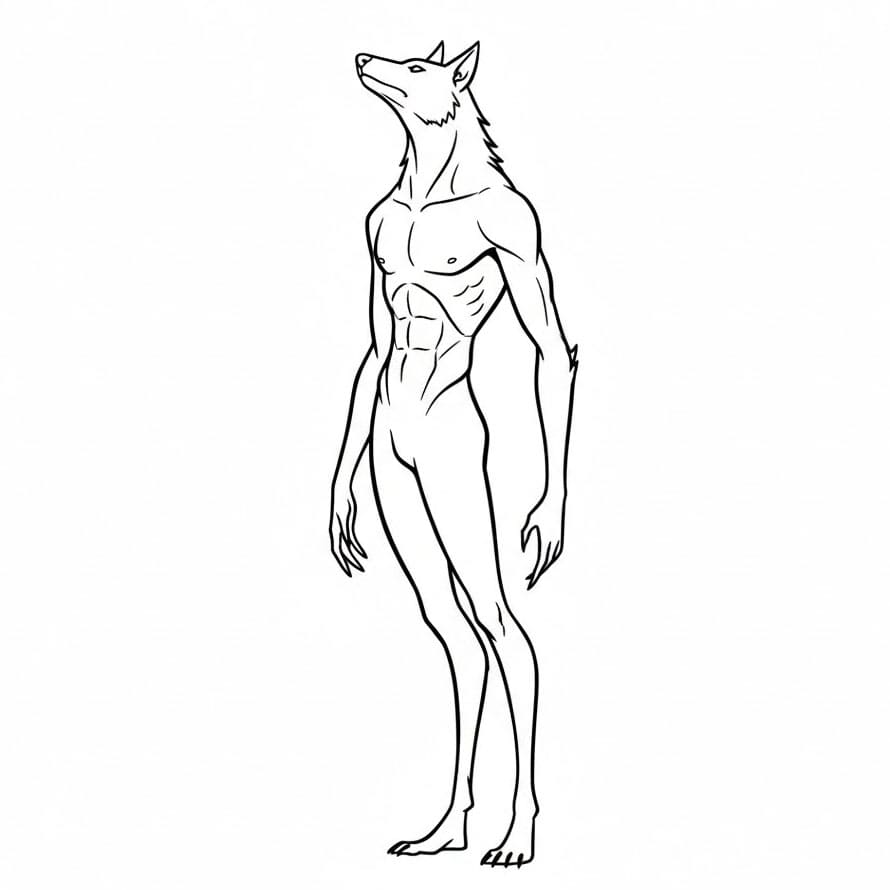 Høyreist Varulv fargelegging