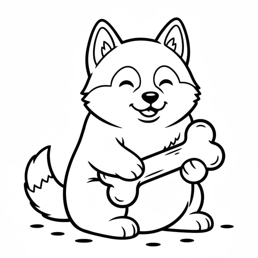 Husky med bein fargelegging