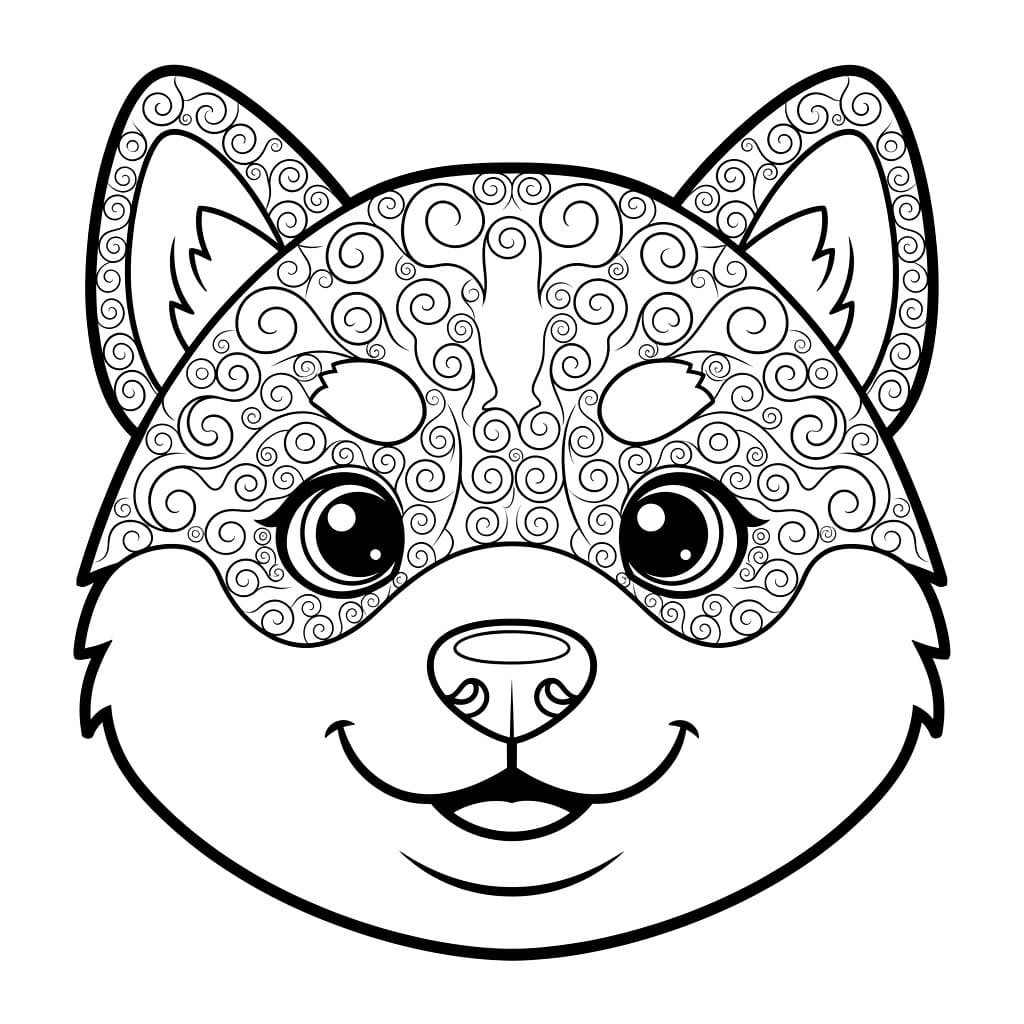 Husky valpeansikt fargelegging