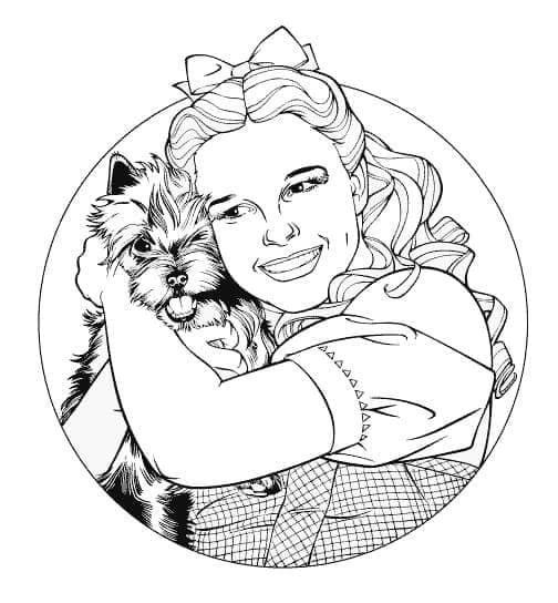 Jente Ellie elsker Toto fargelegging