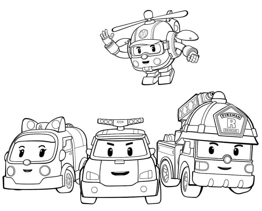 Robocar Poli fargelegging