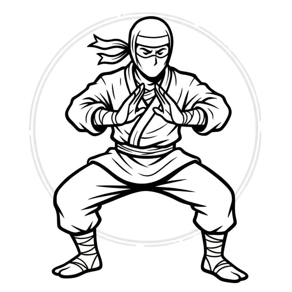 Klar ninja bilde fargelegging