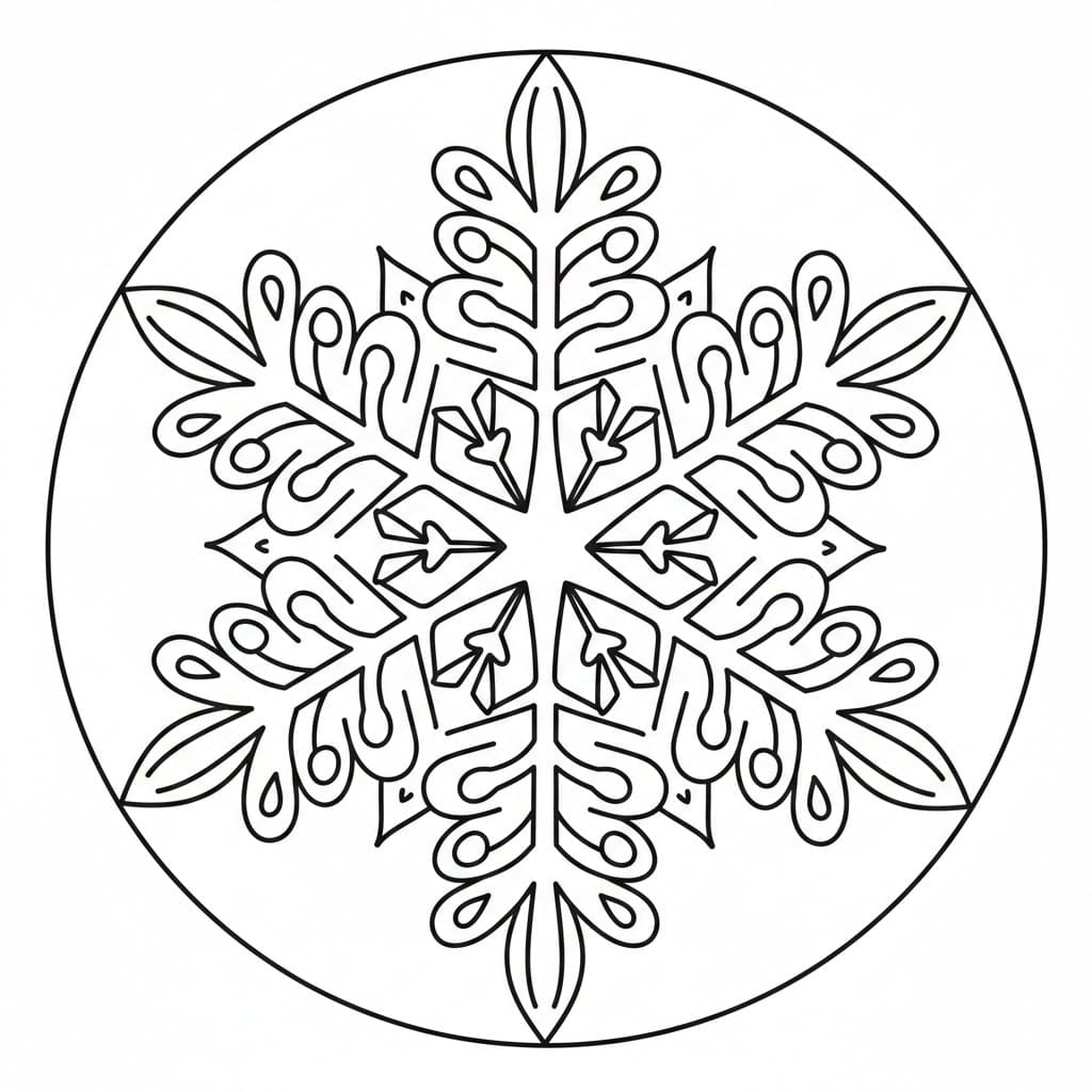 Klassisk Snøfnugg fargelegging