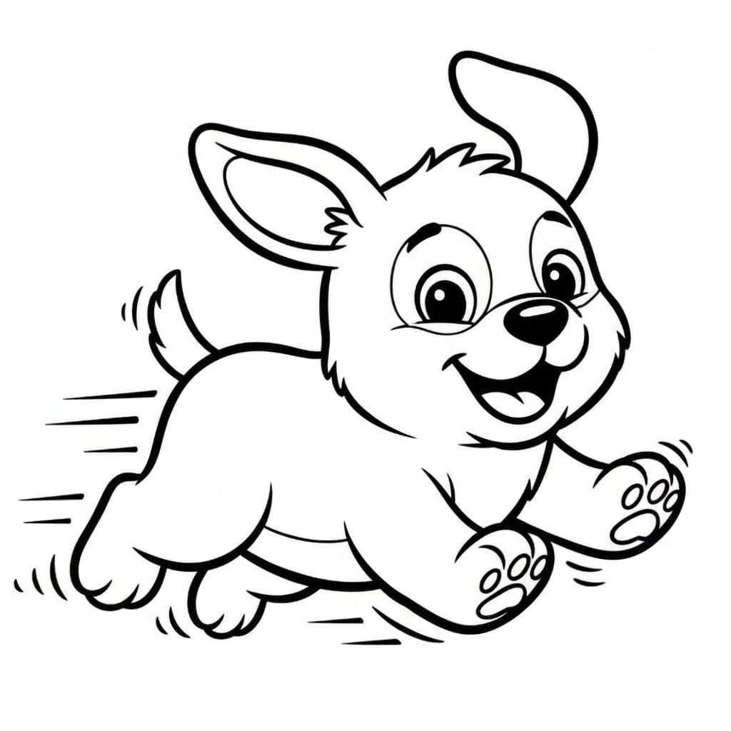 Løpende valp fargelegging