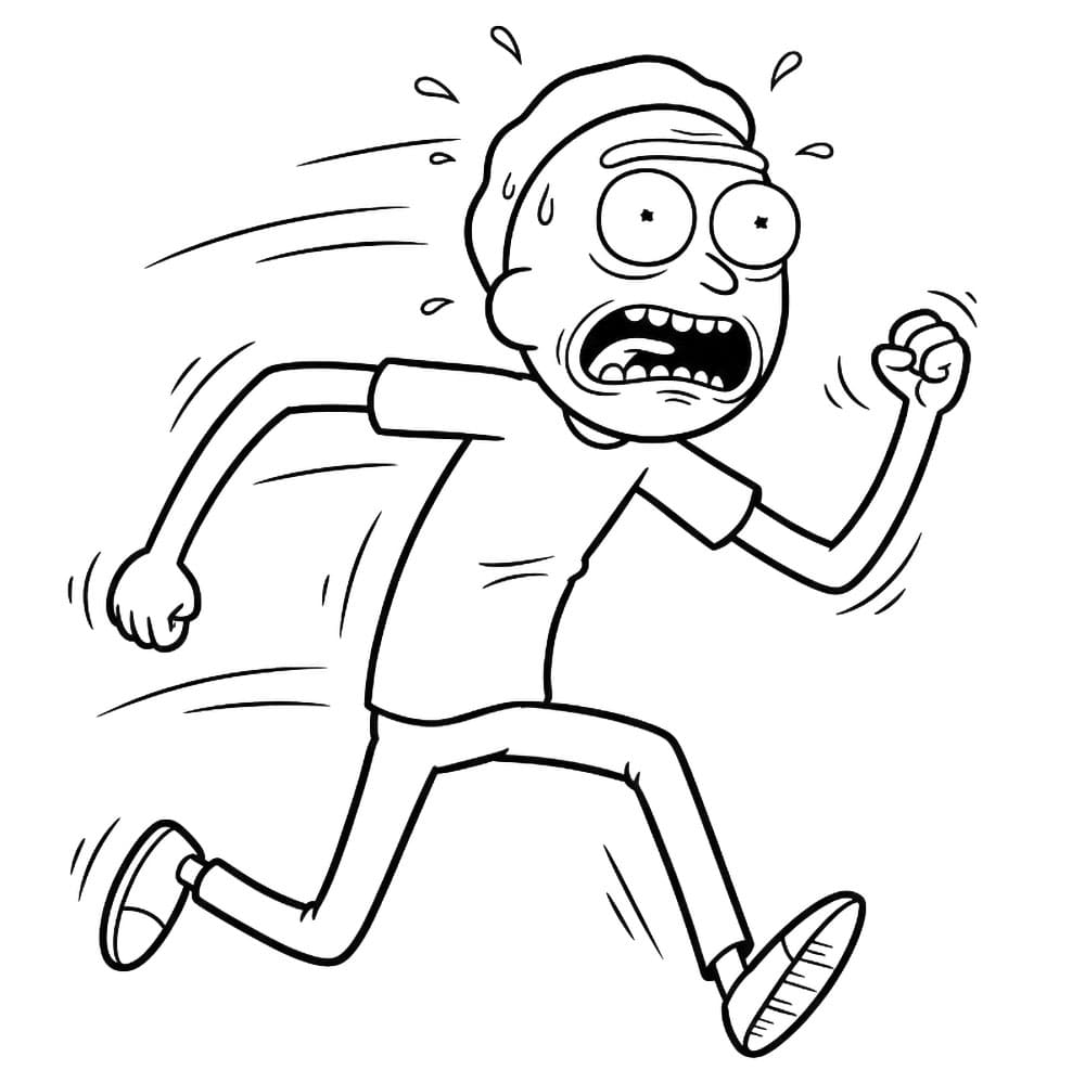 Morty løper fargelegging