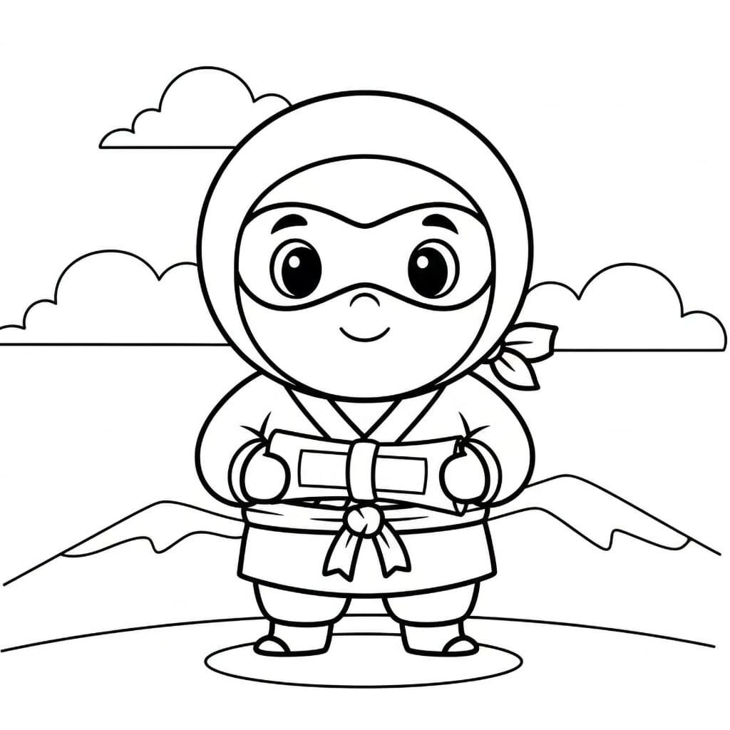 Ninja med rull fargelegging