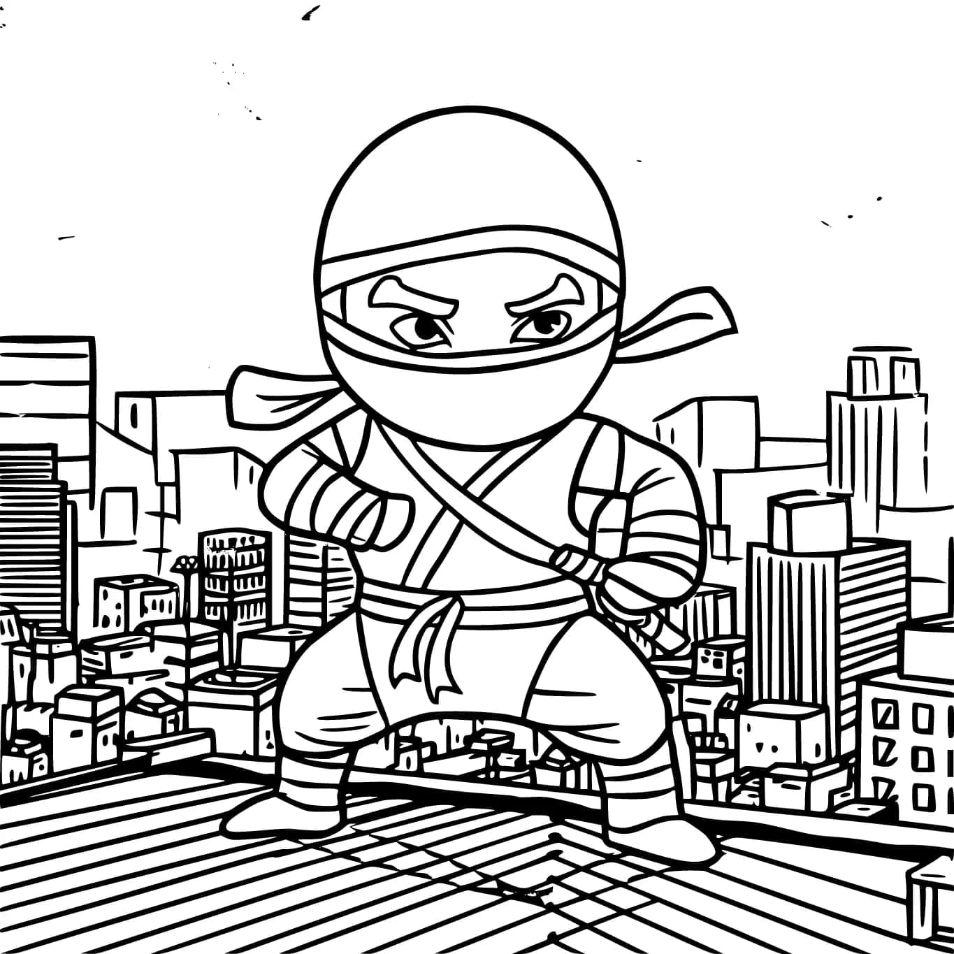 Ninja utskrift fargelegging