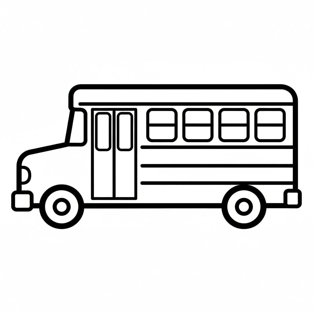 Parkert skolebuss fargelegging