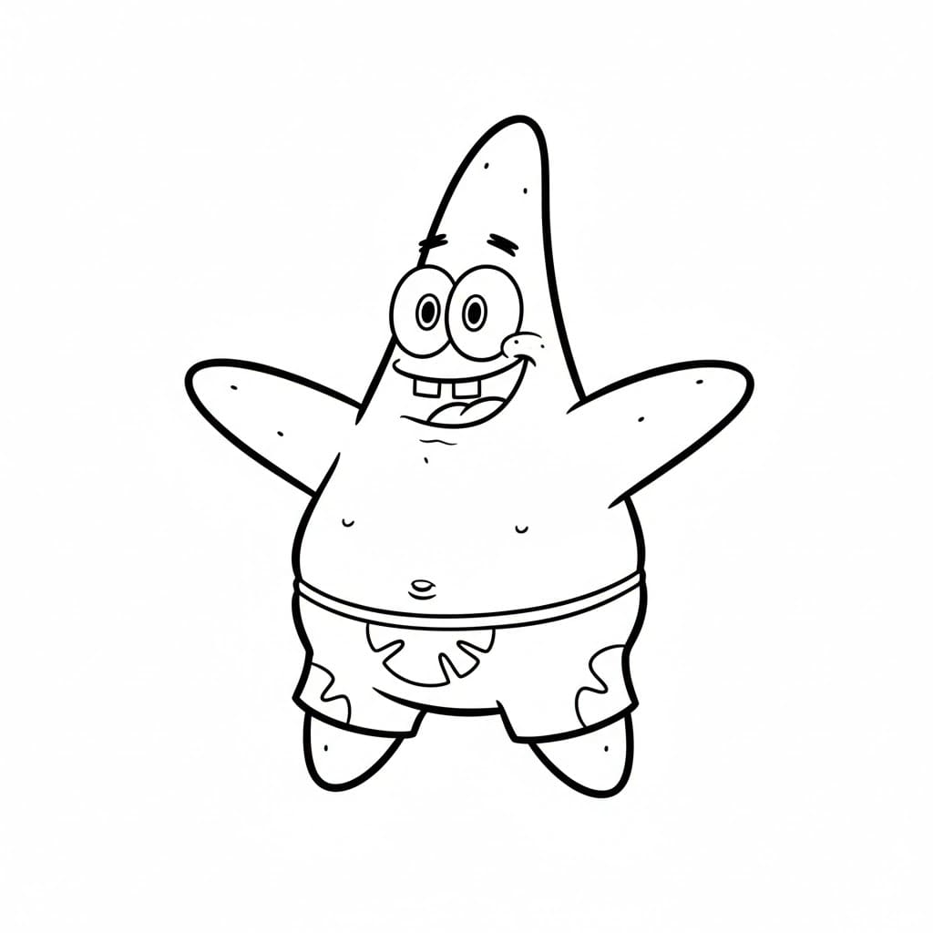 Patrick Stjerne med åpne armer fargelegging