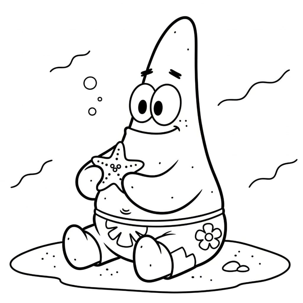 Patrick Stjerne med en sjøstjerne fargelegging