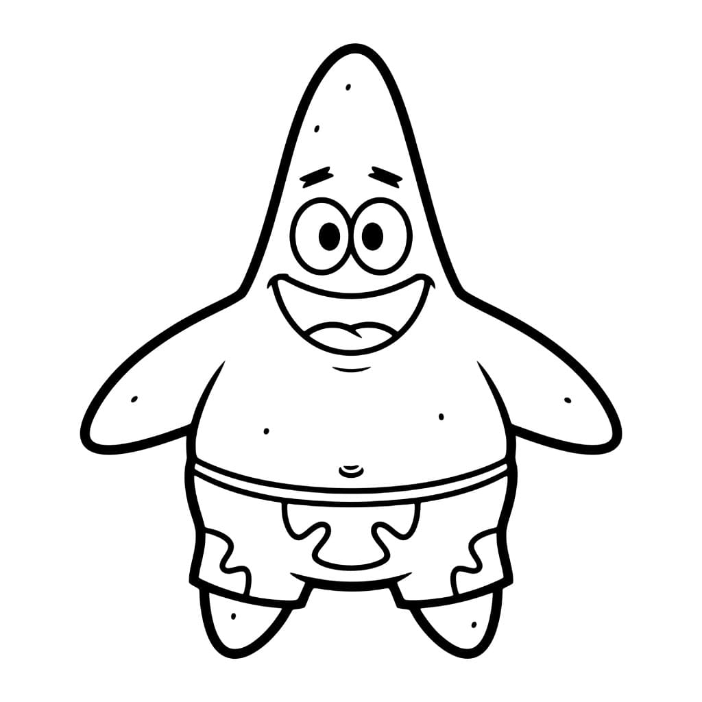 Patrick Stjerne minimalistisk stil fargelegging