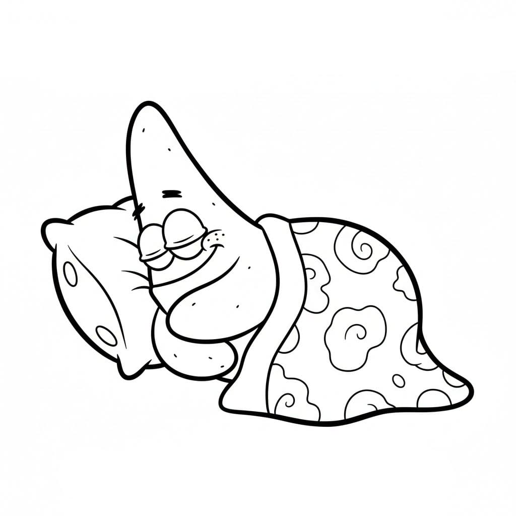 Patrick Stjerne sover fargelegging