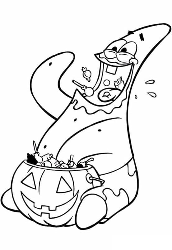 Patrick Stjerne spiser godteri fargelegging