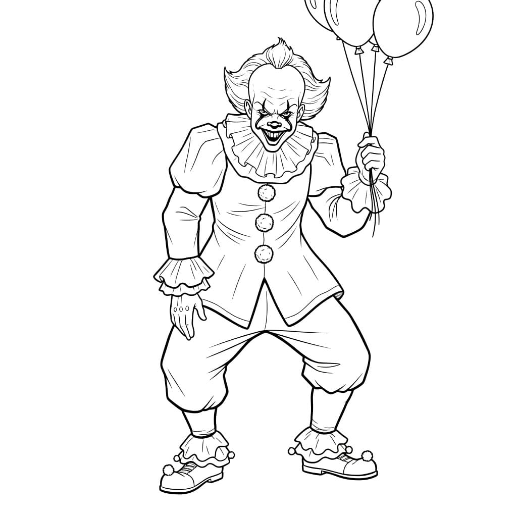 Pennywise bøyer seg ned fargelegging