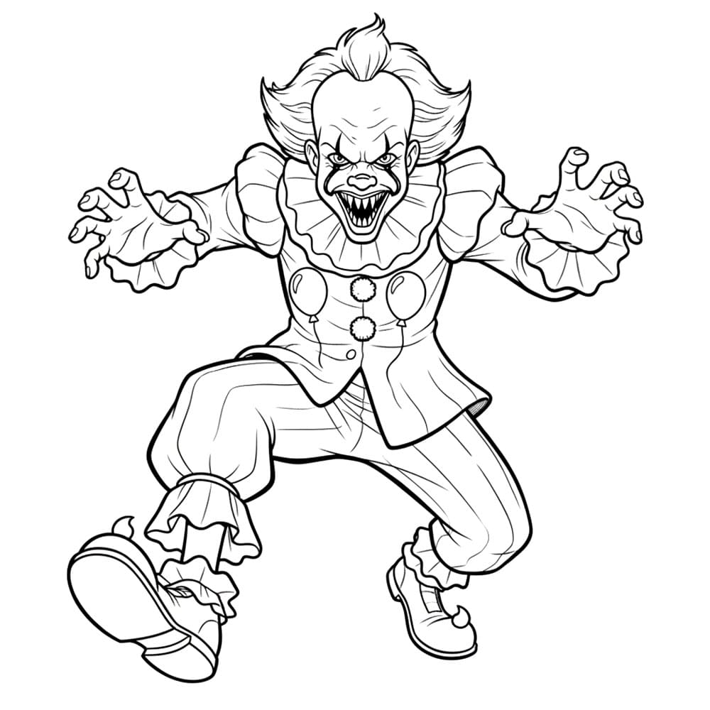 Pennywise kaster seg fremover fargelegging