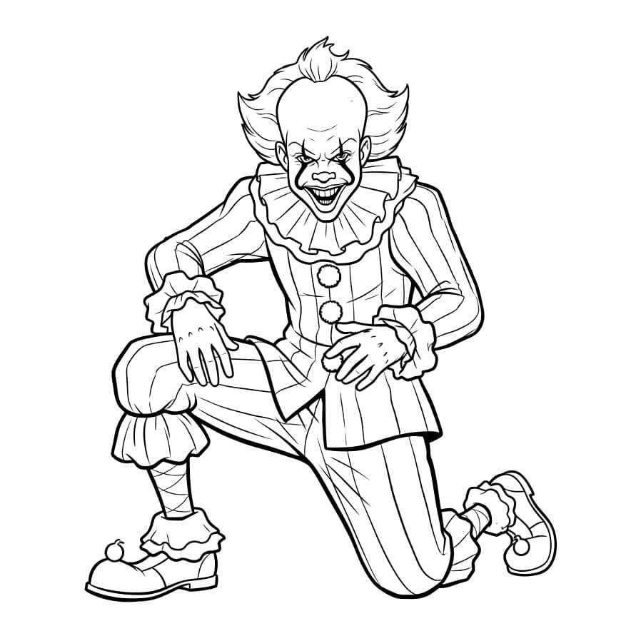 Pennywise kneler fargelegging