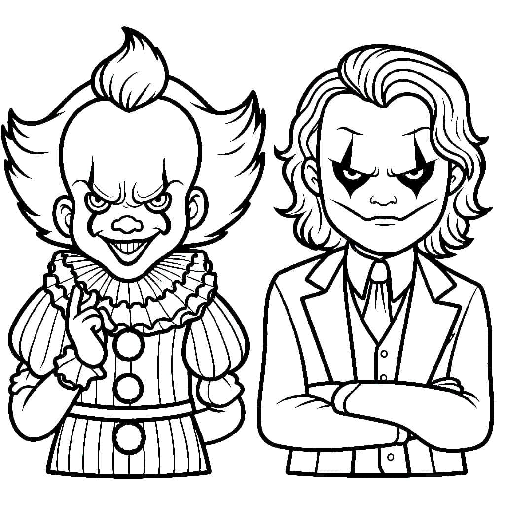 Pennywise og Jokeren fargelegging