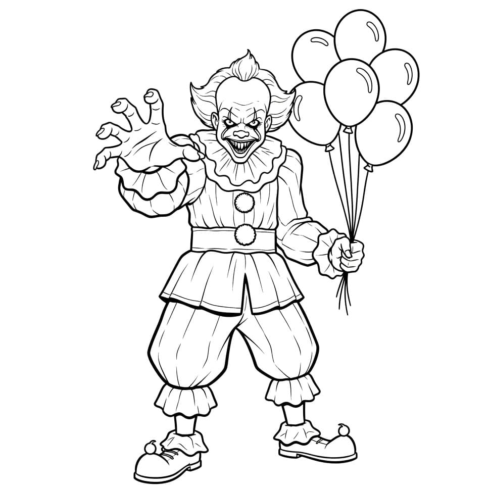 Pennywise strekker seg fremover fargelegging