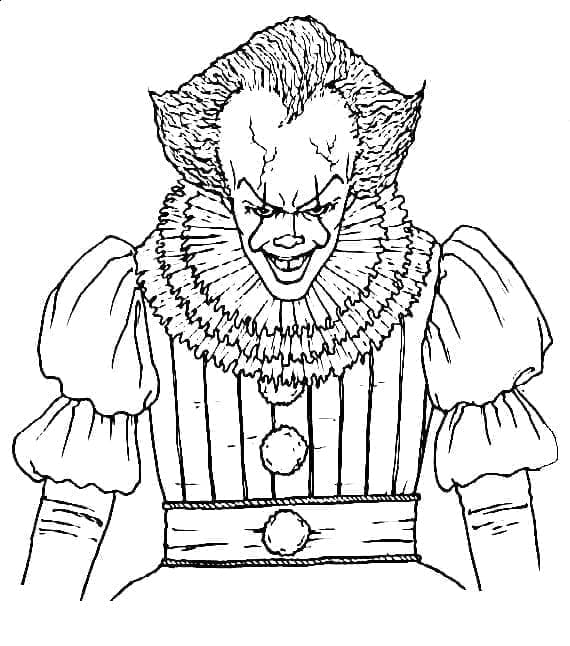Pennywise utskrivbar for barn fargelegging
