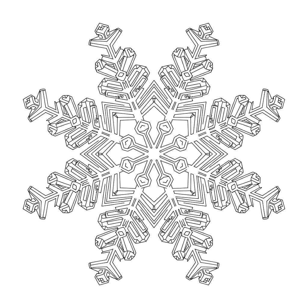 Realistisk Snøfnugg fargelegging