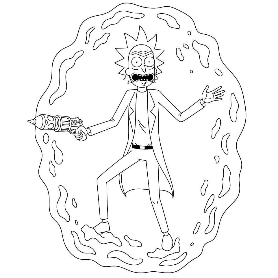 Rick kommer ut av portalen fargelegging