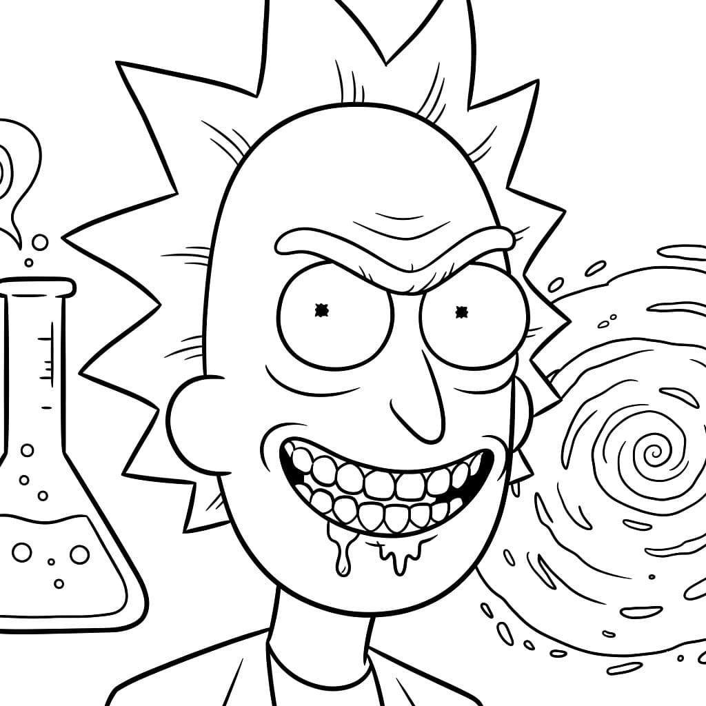 Rick med slu latter fargelegging