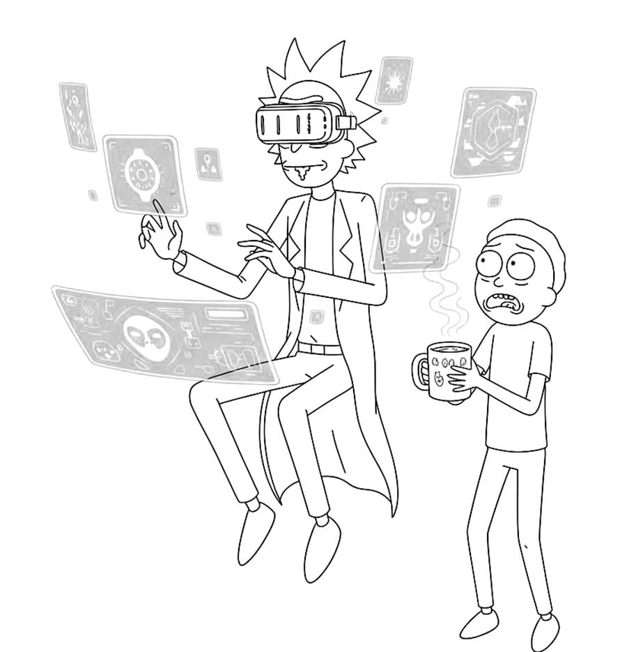 Rick og Morty forskning fargelegging