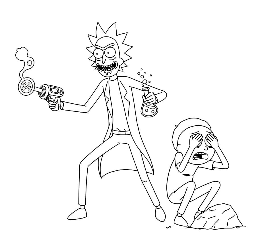 Rick og Morty kan skrive ut fargelegging