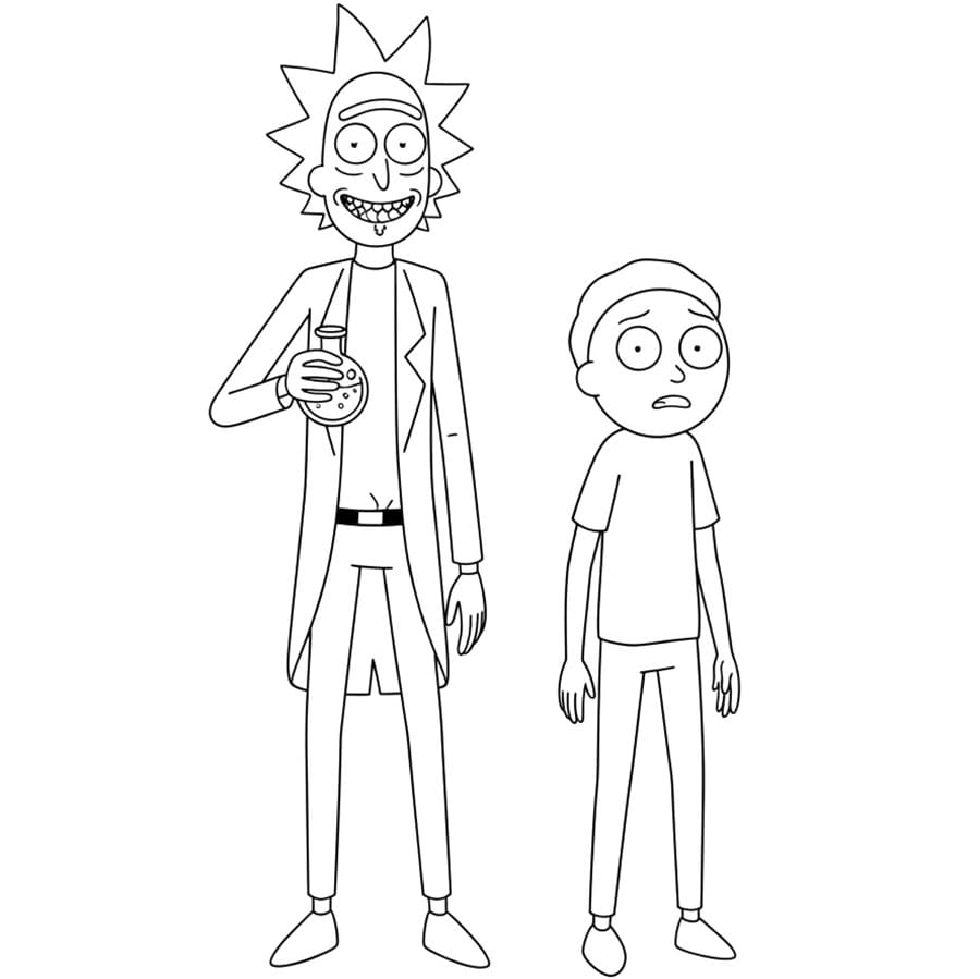 Rick og Morty sammen fargelegging