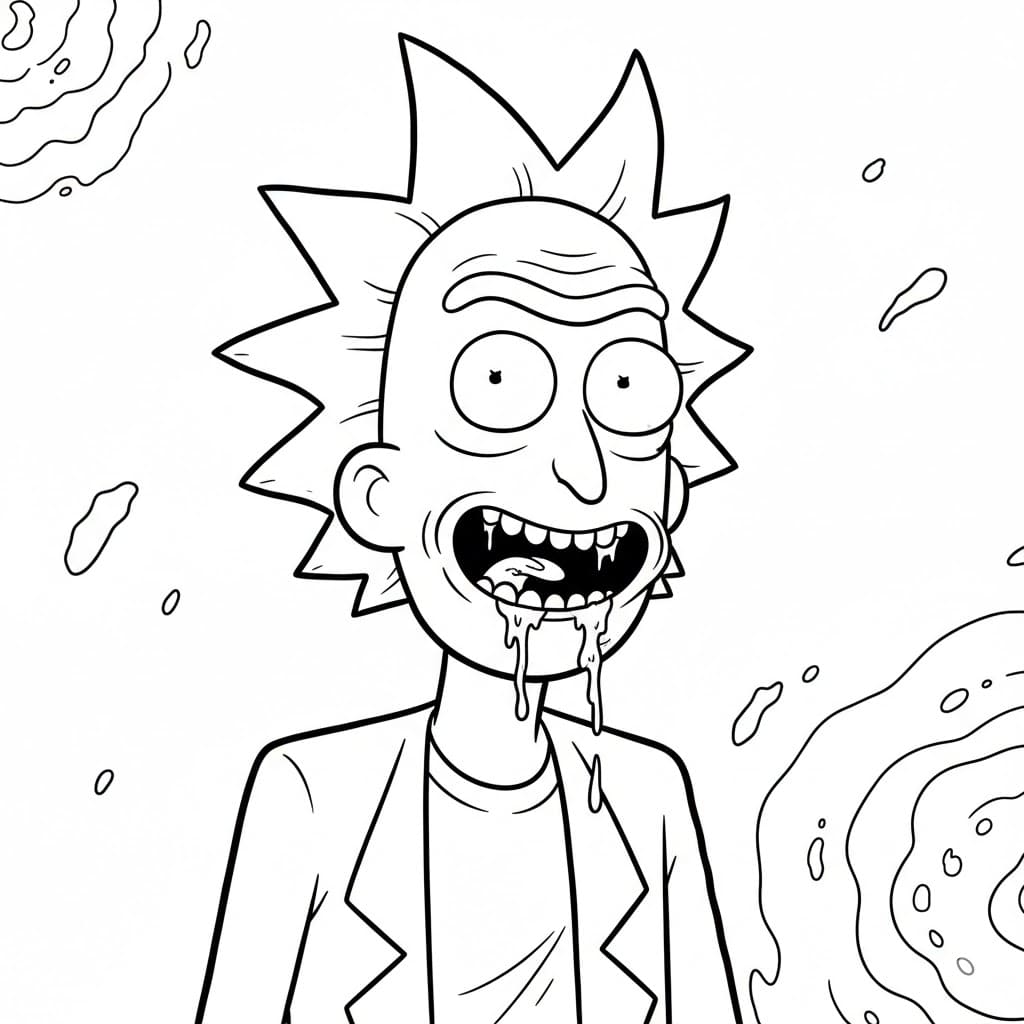 Rick portrett fargelegging