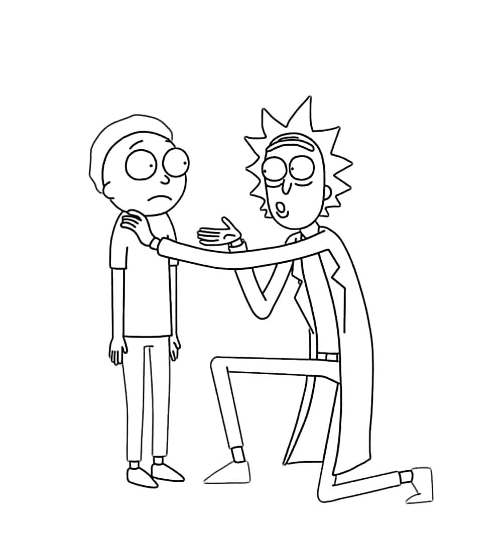 Rick snakker om Morty fargelegging