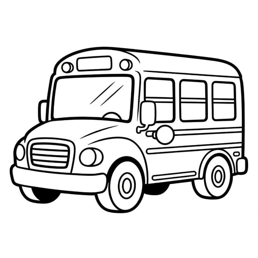 Rund skolebuss fargelegging