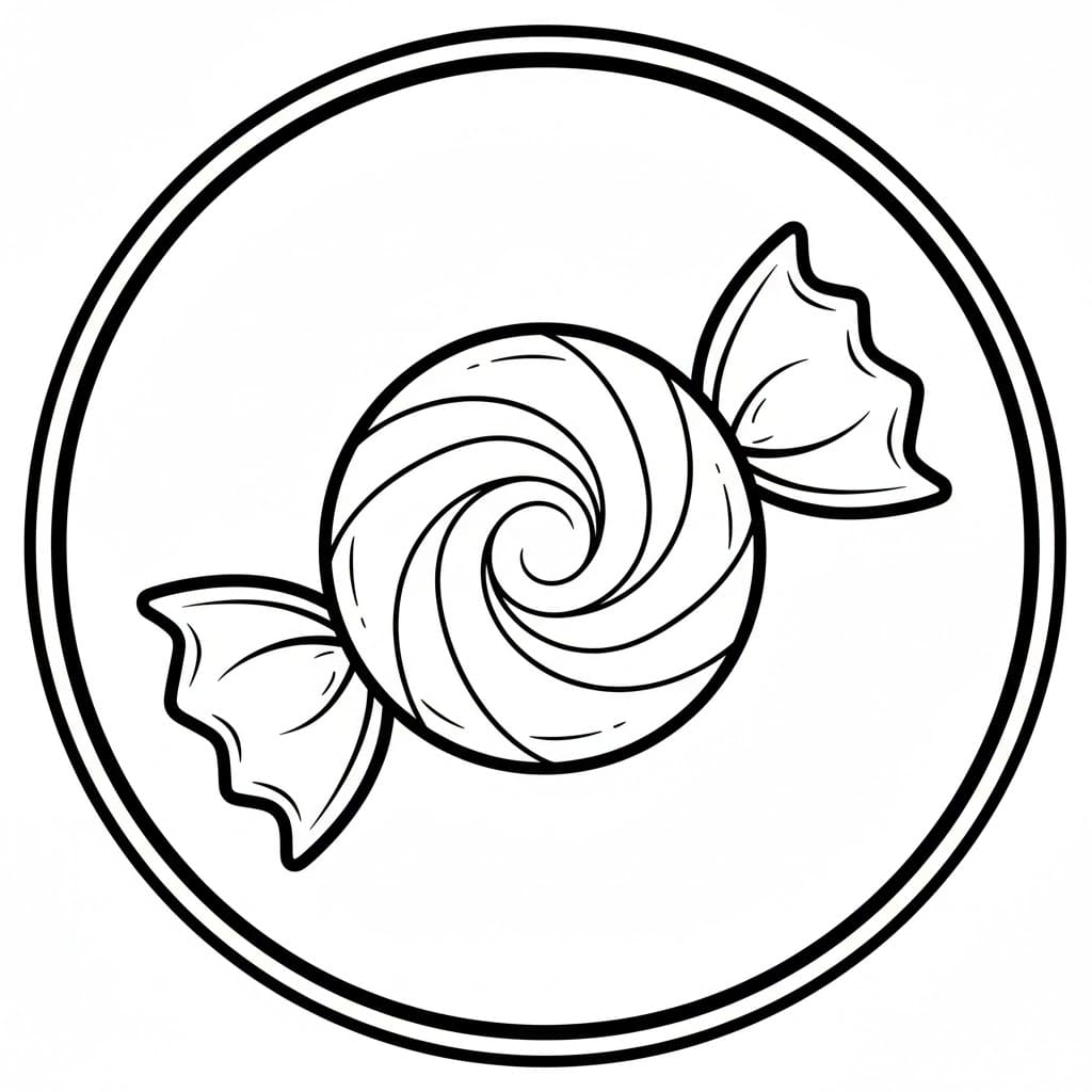 Rundt Innpakket Sukkertøy fargelegging