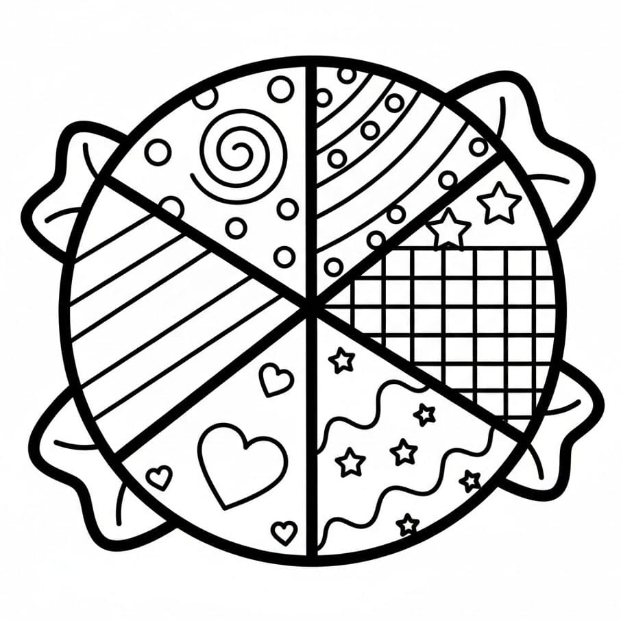 RundtSukkertøy fargelegging